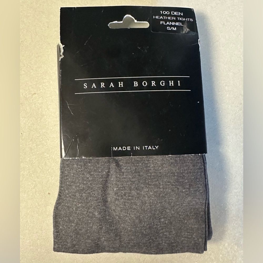 Sarah Borghi S/M Heather Gray Opaque 100 DEN Flannel Tights